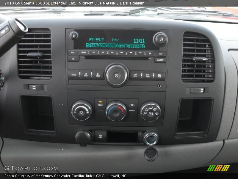Controls of 2010 Sierra 1500 SL Extended Cab
