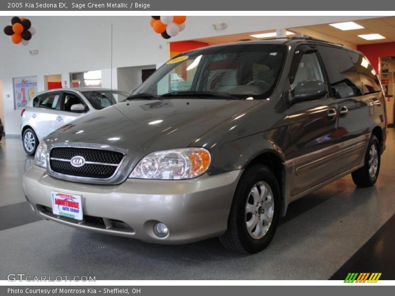 Sage Green Metallic / Beige 2005 Kia Sedona EX