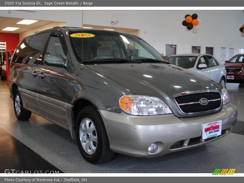Sage Green Metallic / Beige 2005 Kia Sedona EX
