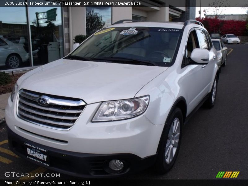 Satin White Pearl / Desert Beige 2008 Subaru Tribeca Limited 7 Passenger