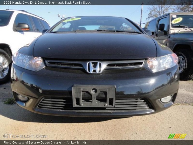 Nighthawk Black Pearl / Black 2008 Honda Civic EX-L Coupe
