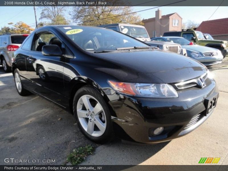 Nighthawk Black Pearl / Black 2008 Honda Civic EX-L Coupe