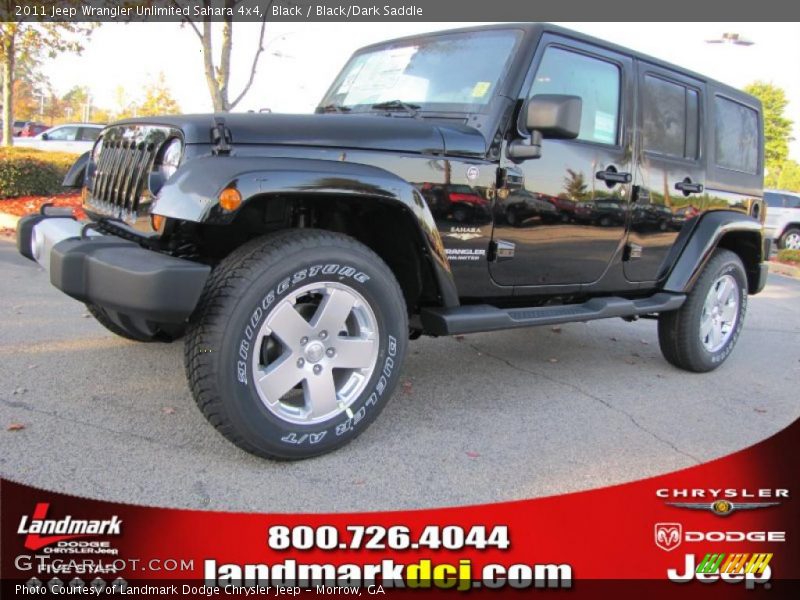 Black / Black/Dark Saddle 2011 Jeep Wrangler Unlimited Sahara 4x4