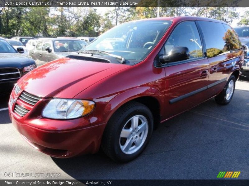 Inferno Red Crystal Pearl / Medium Slate Gray 2007 Dodge Caravan SXT