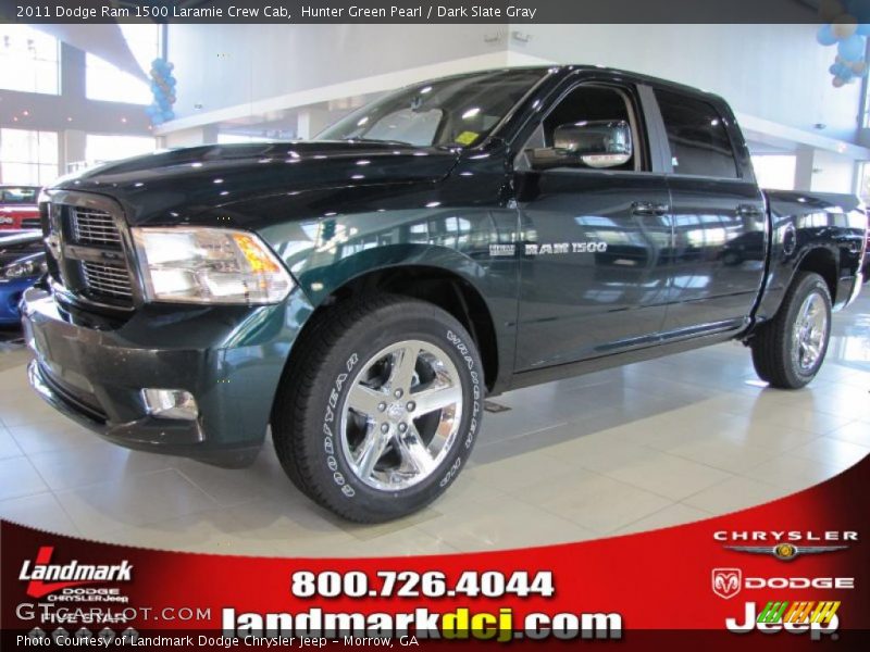 Hunter Green Pearl / Dark Slate Gray 2011 Dodge Ram 1500 Laramie Crew Cab