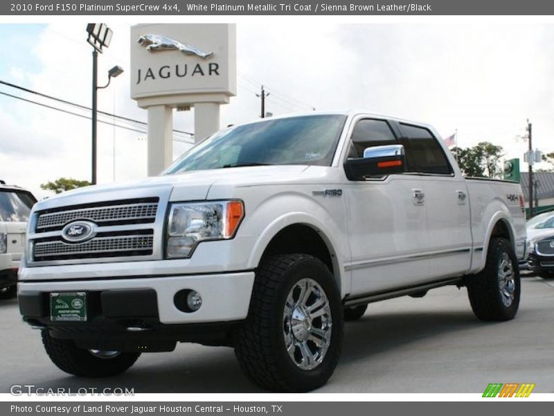 White Platinum Metallic Tri Coat / Sienna Brown Leather/Black 2010 Ford F150 Platinum SuperCrew 4x4