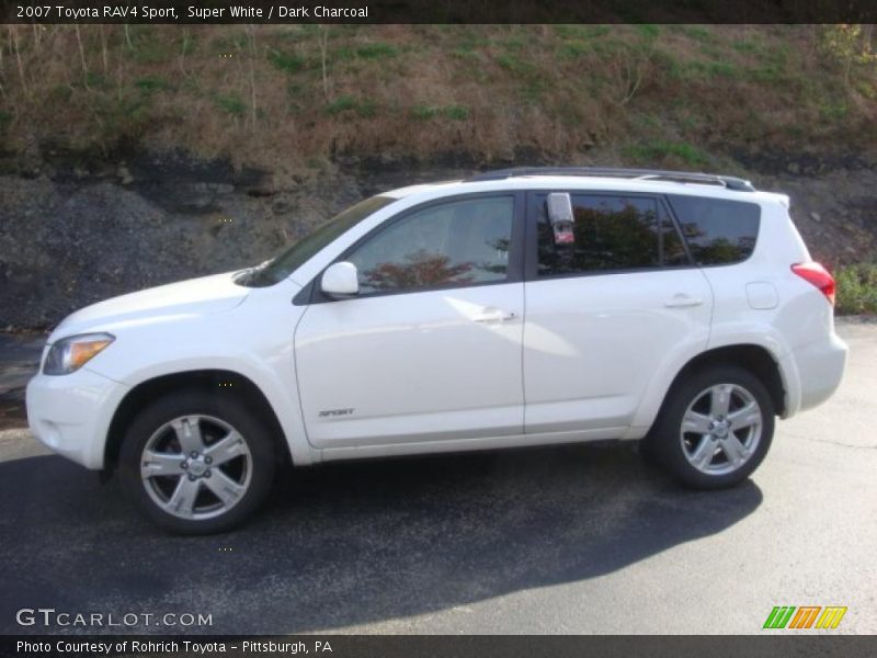 Super White / Dark Charcoal 2007 Toyota RAV4 Sport