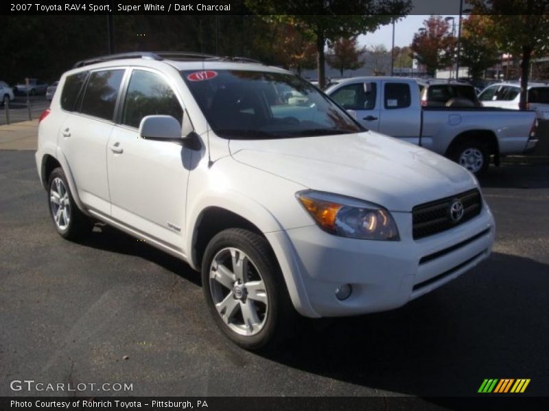 Super White / Dark Charcoal 2007 Toyota RAV4 Sport