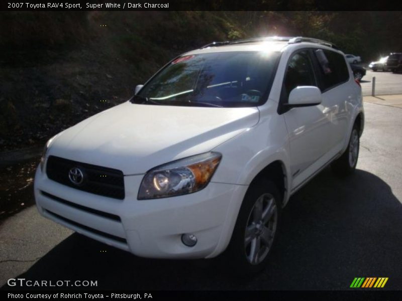 Super White / Dark Charcoal 2007 Toyota RAV4 Sport