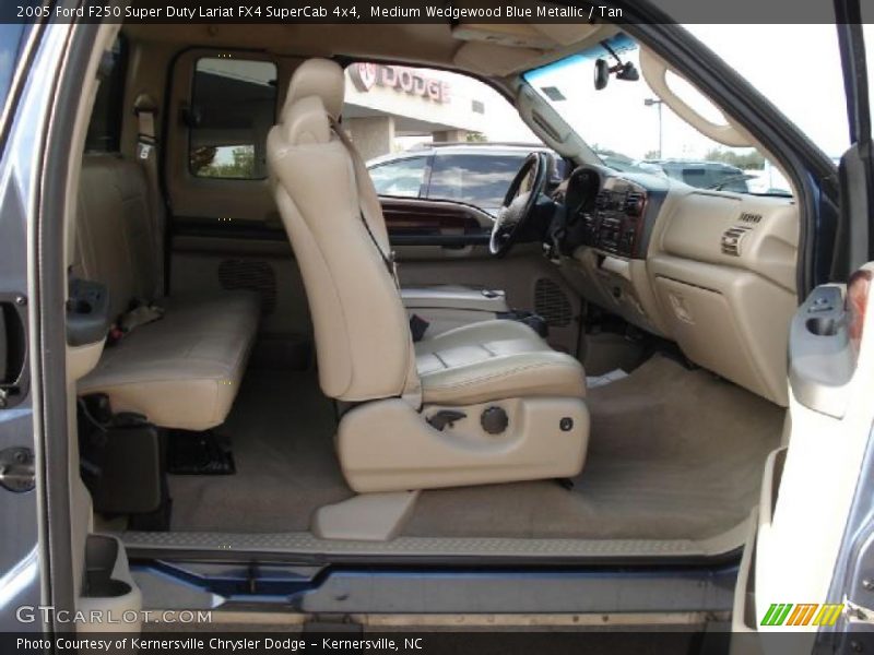 Medium Wedgewood Blue Metallic / Tan 2005 Ford F250 Super Duty Lariat FX4 SuperCab 4x4