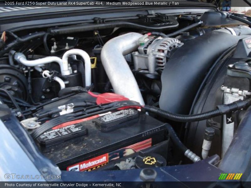 Medium Wedgewood Blue Metallic / Tan 2005 Ford F250 Super Duty Lariat FX4 SuperCab 4x4