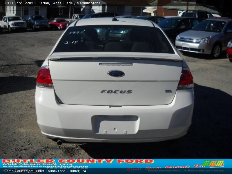 White Suede / Medium Stone 2011 Ford Focus SE Sedan