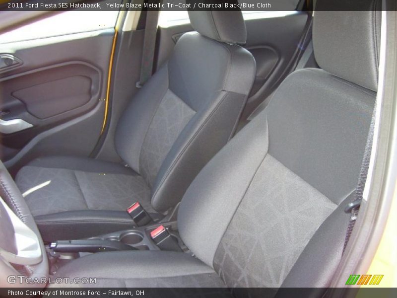  2011 Fiesta SES Hatchback Charcoal Black/Blue Cloth Interior