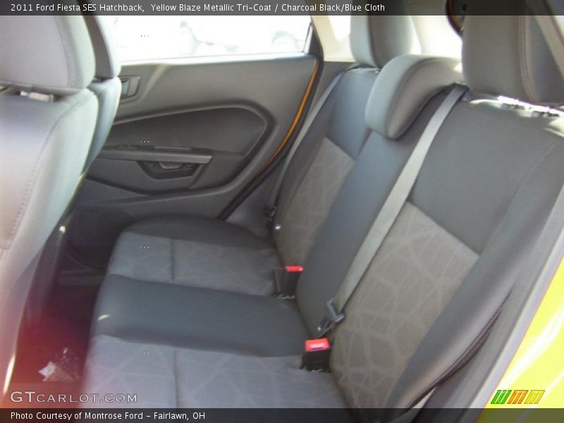  2011 Fiesta SES Hatchback Charcoal Black/Blue Cloth Interior