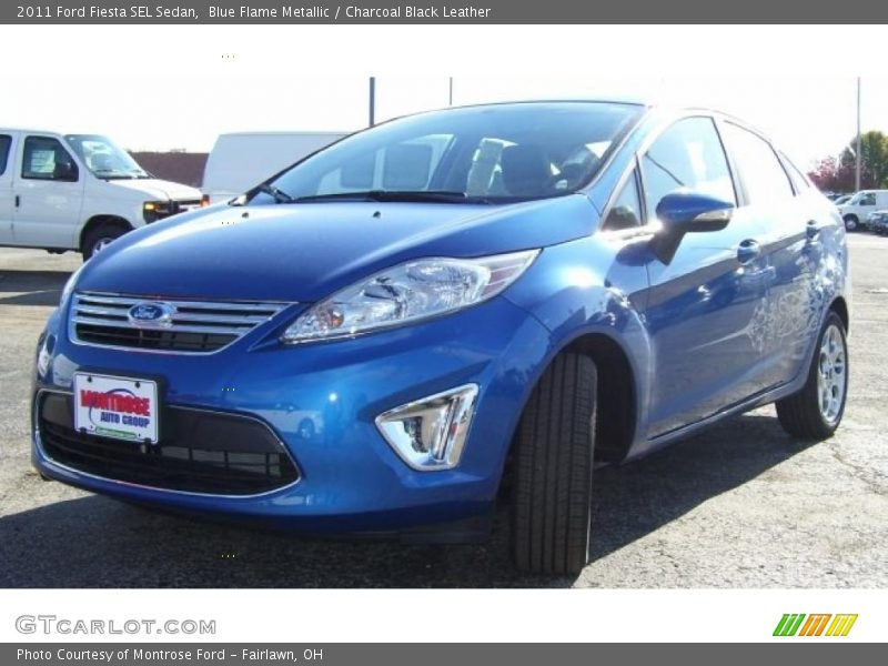 Blue Flame Metallic / Charcoal Black Leather 2011 Ford Fiesta SEL Sedan