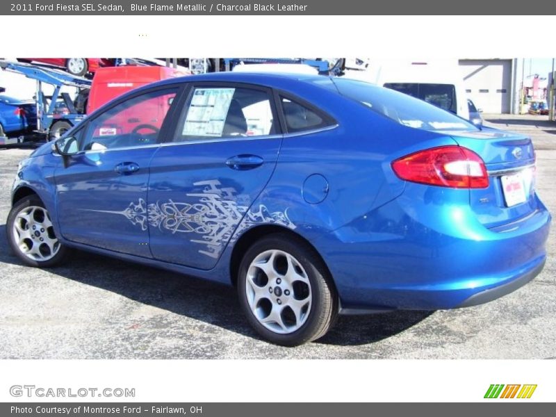 Blue Flame Metallic / Charcoal Black Leather 2011 Ford Fiesta SEL Sedan