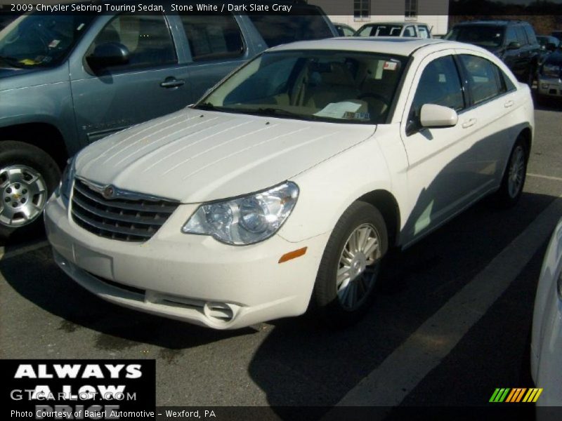 Stone White / Dark Slate Gray 2009 Chrysler Sebring Touring Sedan