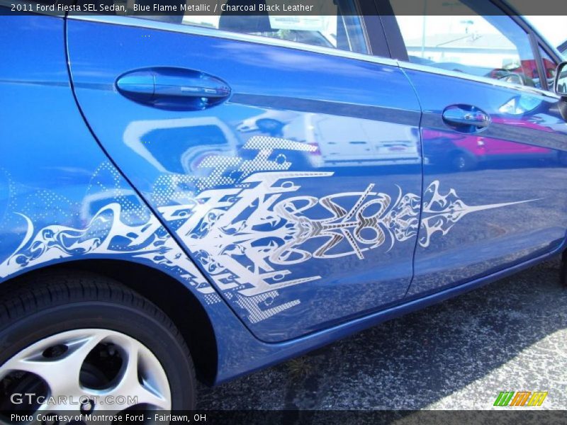 Blue Flame Metallic / Charcoal Black Leather 2011 Ford Fiesta SEL Sedan