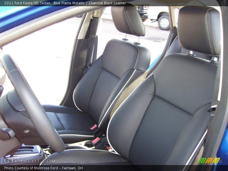  2011 Fiesta SEL Sedan Charcoal Black Leather Interior