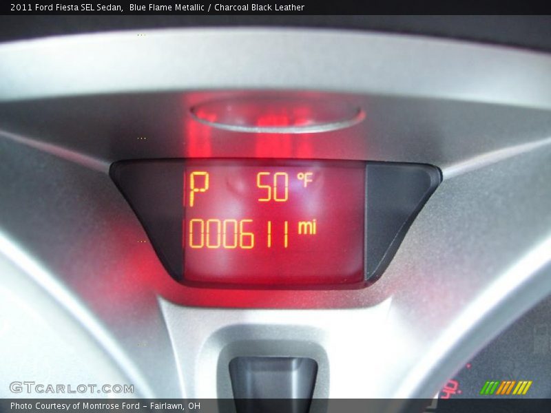 Blue Flame Metallic / Charcoal Black Leather 2011 Ford Fiesta SEL Sedan
