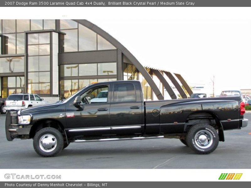 Brilliant Black Crystal Pearl / Medium Slate Gray 2007 Dodge Ram 3500 Laramie Quad Cab 4x4 Dually