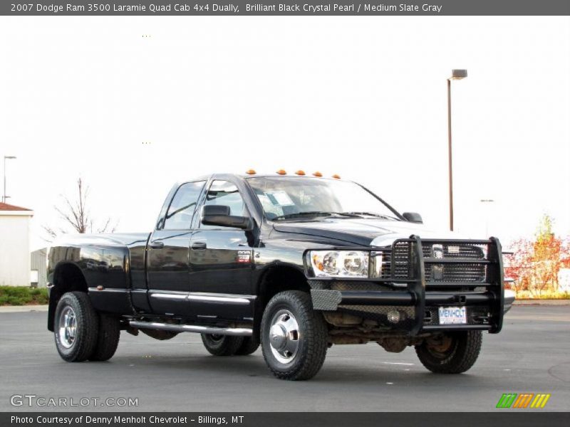 Brilliant Black Crystal Pearl / Medium Slate Gray 2007 Dodge Ram 3500 Laramie Quad Cab 4x4 Dually