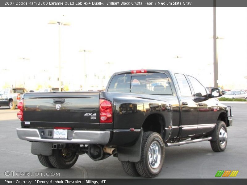 Brilliant Black Crystal Pearl / Medium Slate Gray 2007 Dodge Ram 3500 Laramie Quad Cab 4x4 Dually