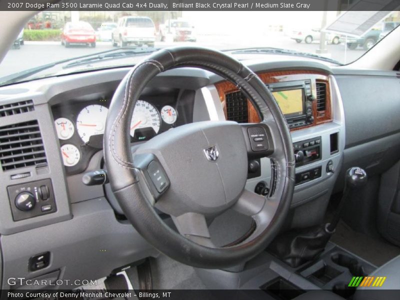 Brilliant Black Crystal Pearl / Medium Slate Gray 2007 Dodge Ram 3500 Laramie Quad Cab 4x4 Dually