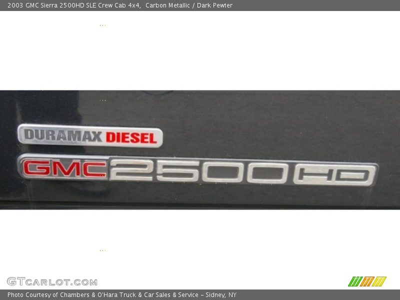 Carbon Metallic / Dark Pewter 2003 GMC Sierra 2500HD SLE Crew Cab 4x4