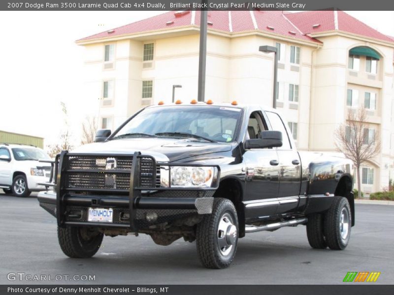 Brilliant Black Crystal Pearl / Medium Slate Gray 2007 Dodge Ram 3500 Laramie Quad Cab 4x4 Dually