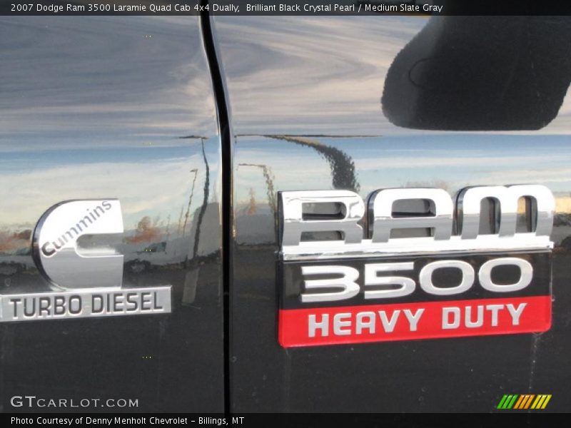 Brilliant Black Crystal Pearl / Medium Slate Gray 2007 Dodge Ram 3500 Laramie Quad Cab 4x4 Dually