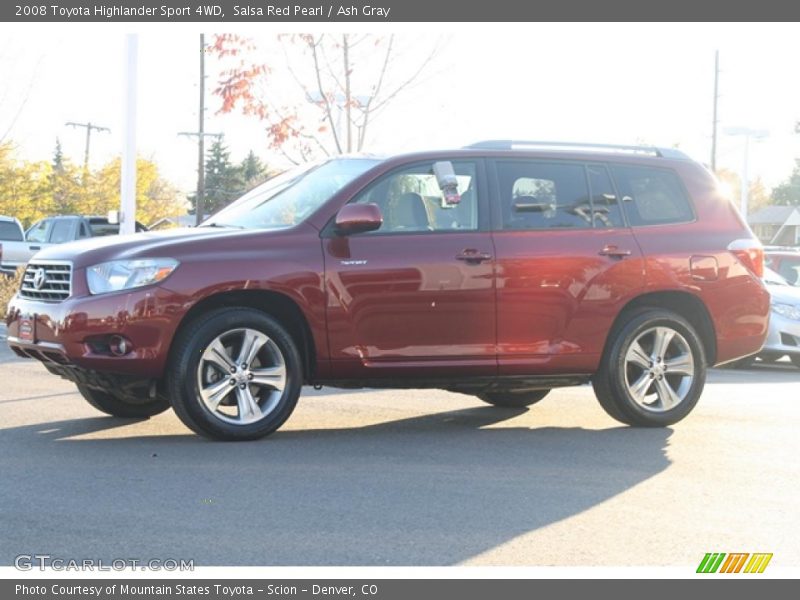 Salsa Red Pearl / Ash Gray 2008 Toyota Highlander Sport 4WD