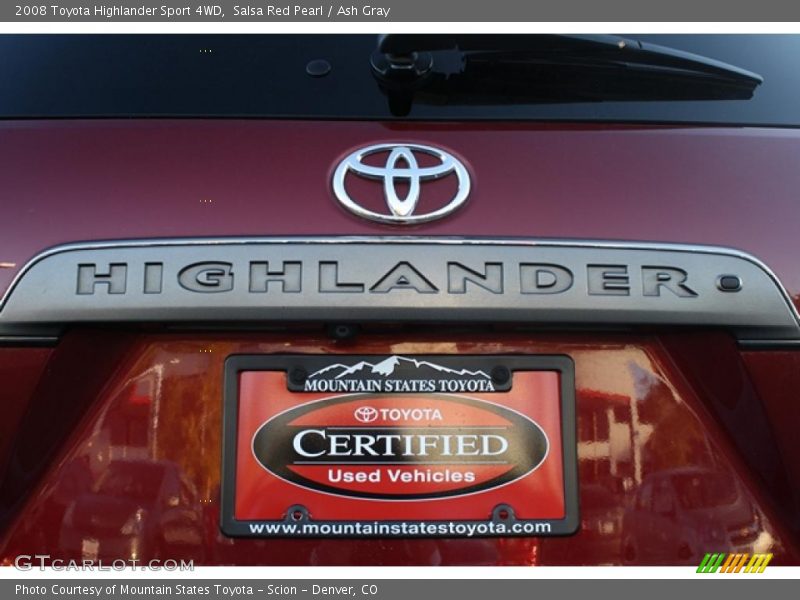 Salsa Red Pearl / Ash Gray 2008 Toyota Highlander Sport 4WD