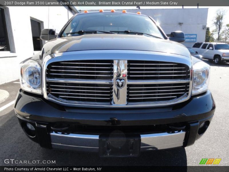 Brilliant Black Crystal Pearl / Medium Slate Gray 2007 Dodge Ram 3500 Laramie Quad Cab 4x4 Dually