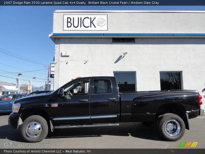 Brilliant Black Crystal Pearl / Medium Slate Gray 2007 Dodge Ram 3500 Laramie Quad Cab 4x4 Dually