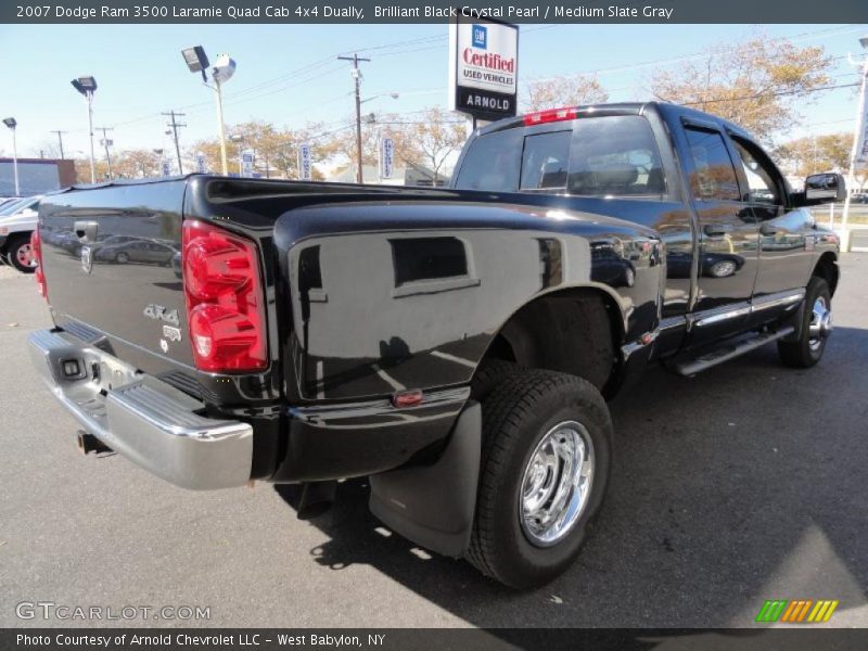 Brilliant Black Crystal Pearl / Medium Slate Gray 2007 Dodge Ram 3500 Laramie Quad Cab 4x4 Dually