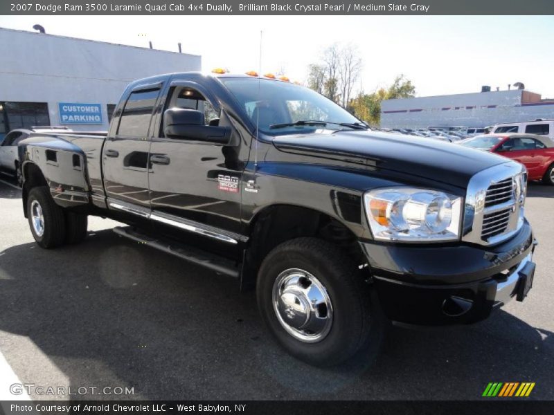 Brilliant Black Crystal Pearl / Medium Slate Gray 2007 Dodge Ram 3500 Laramie Quad Cab 4x4 Dually