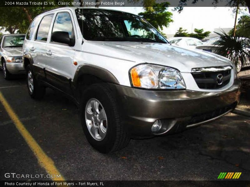 Classic White / Medium Pebble Beige 2004 Mazda Tribute ES V6