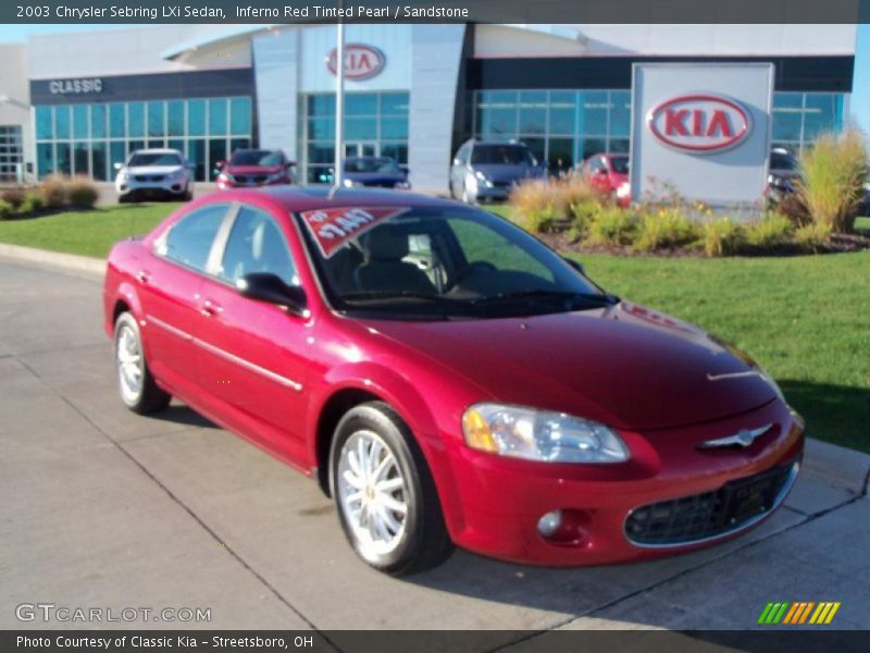 Inferno Red Tinted Pearl / Sandstone 2003 Chrysler Sebring LXi Sedan