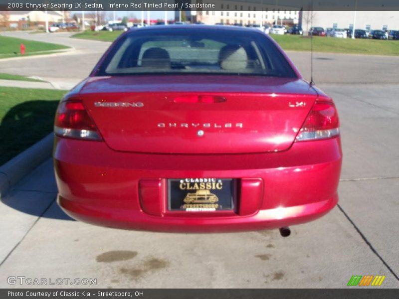 Inferno Red Tinted Pearl / Sandstone 2003 Chrysler Sebring LXi Sedan