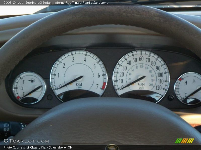 Inferno Red Tinted Pearl / Sandstone 2003 Chrysler Sebring LXi Sedan