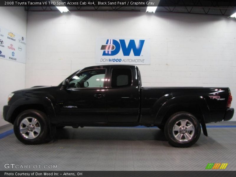 Black Sand Pearl / Graphite Gray 2008 Toyota Tacoma V6 TRD Sport Access Cab 4x4