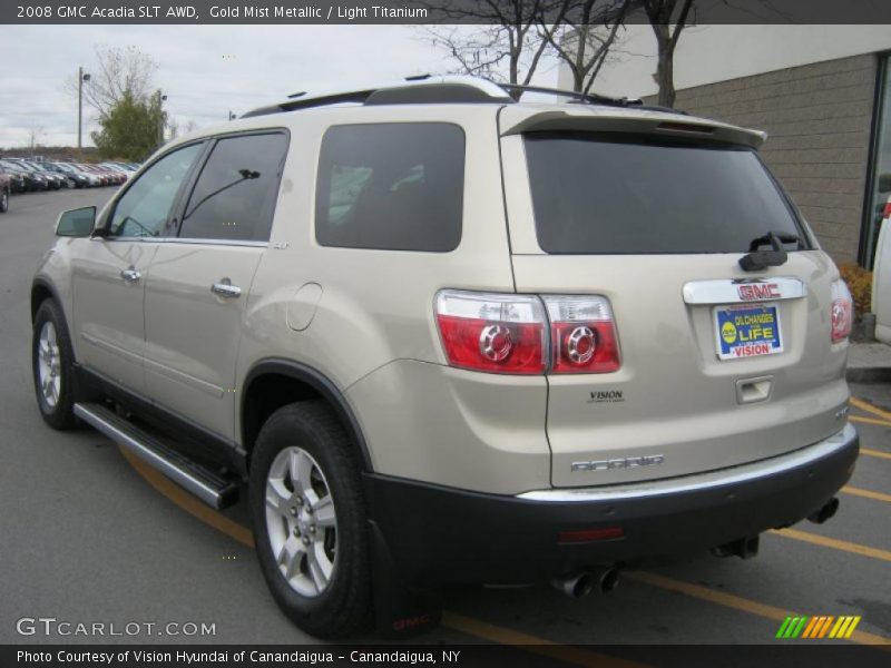 Gold Mist Metallic / Light Titanium 2008 GMC Acadia SLT AWD