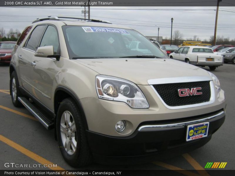 Gold Mist Metallic / Light Titanium 2008 GMC Acadia SLT AWD