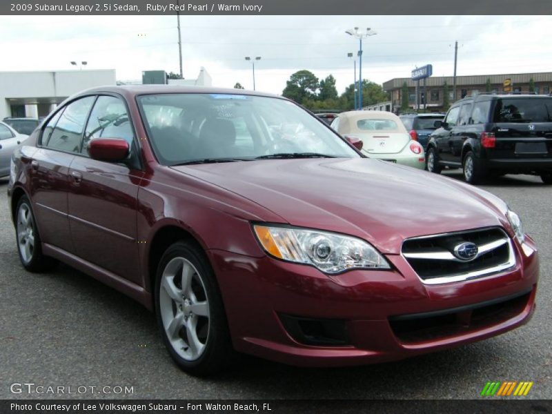 Ruby Red Pearl / Warm Ivory 2009 Subaru Legacy 2.5i Sedan
