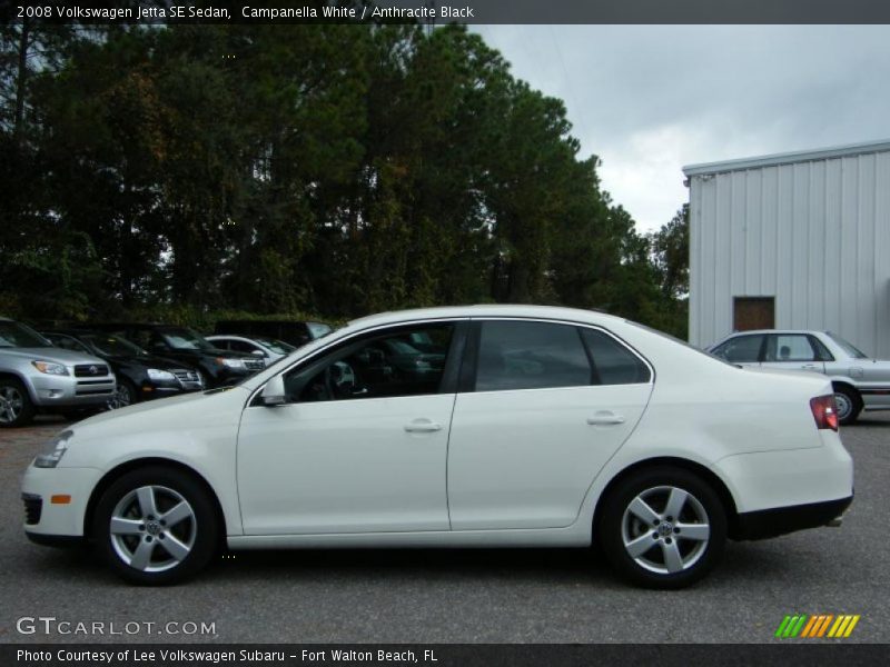 Campanella White / Anthracite Black 2008 Volkswagen Jetta SE Sedan