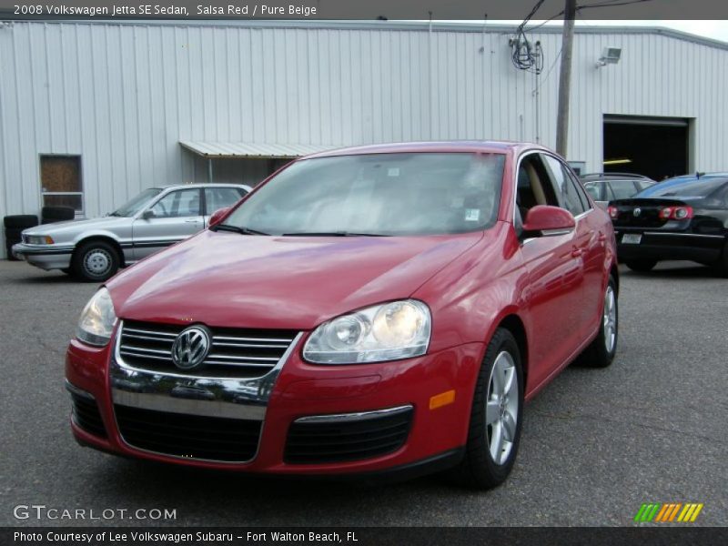Salsa Red / Pure Beige 2008 Volkswagen Jetta SE Sedan