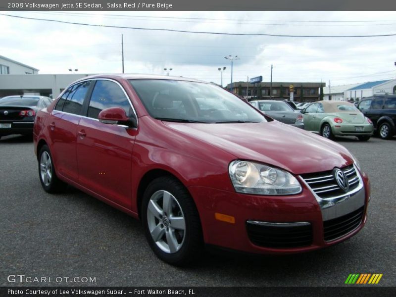 Salsa Red / Pure Beige 2008 Volkswagen Jetta SE Sedan