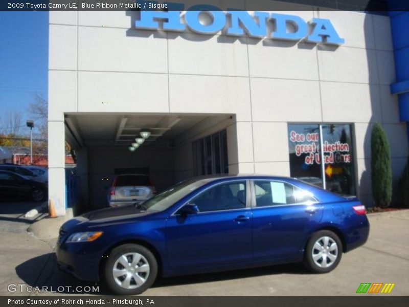 Blue Ribbon Metallic / Bisque 2009 Toyota Camry LE