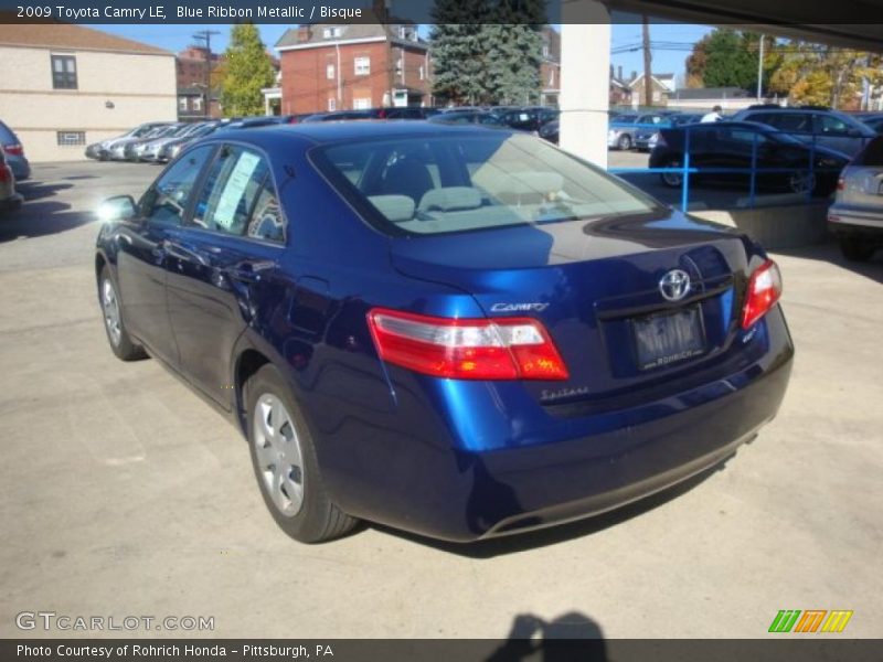 Blue Ribbon Metallic / Bisque 2009 Toyota Camry LE
